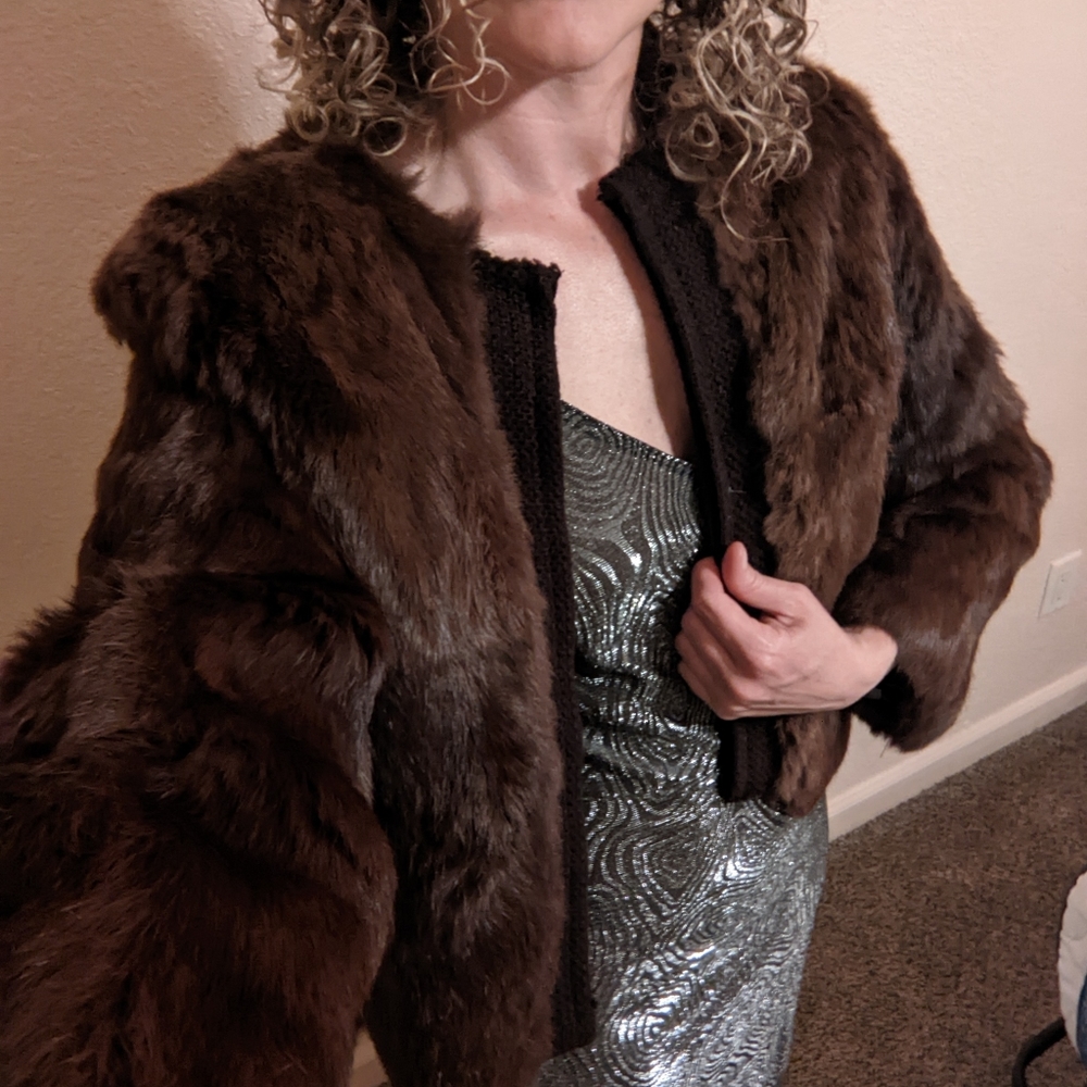 Dino Ricco rabbit fur bomber